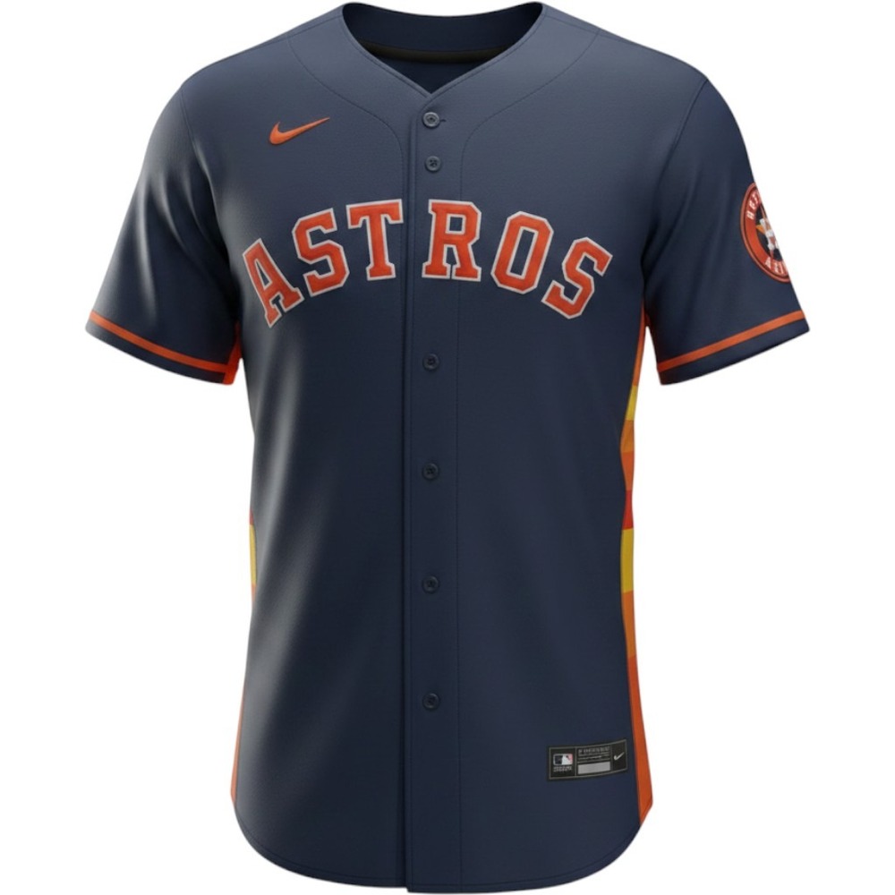 Nike Houston Astros Jose Altuve 27 Elite Jersey Navy Orange Mens Size 52 NWT